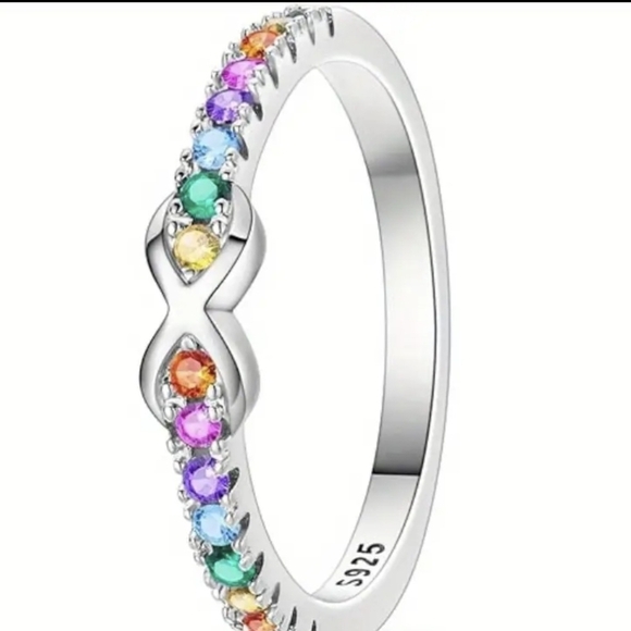 NEW- Pretty Multicolor Infinity Ring - Picture 3 of 3